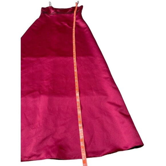 Vintage Maroon spagetti strap satin Formal Bridal long ball gown size 6 - Picture 6 of 10